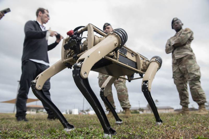 An unmanned ground vehicle is tested at Tyndall Air Force Base, Fla., Nov. 10, 2020. Tyndall AFB is one of the first military bases to implement semi-autonomous UGVs into their defense regiment to aid in reconnaissance and enhanced security patrolling operations.