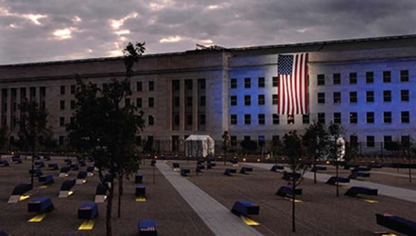 The Pentagon Memorial was dedicated in 2008 to honor those who died there on Sept. 11, 2001. (Defense Department)