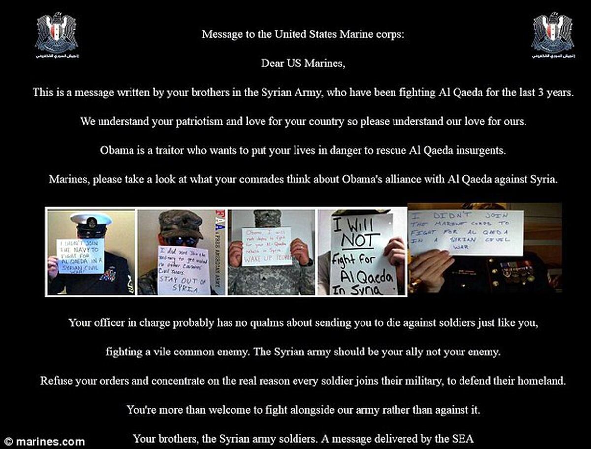 Syrians Charged With Hacking U S Marine Corps Website
