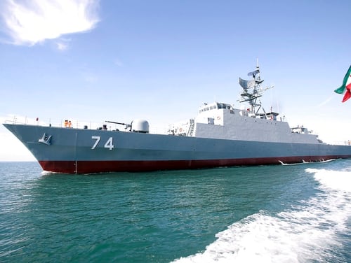 Iran on Saturday delivered its most advanced homemade destroyer, Sahand, to its fleet at the port of Bandar Abbas. Tehran says that it boasts a radar-evading hull and can travel twice as far without refueling as the previous class of destroyers. (Iranian Army via AP)