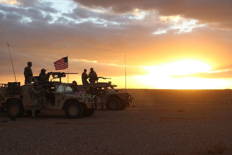 Members of 5th Special Forces Group conduct .50-cal weapons training during counter-ISIS operations at Al Tanf Garrison in southern Syria. (Staff Sgt. Jacob Connor/Army)