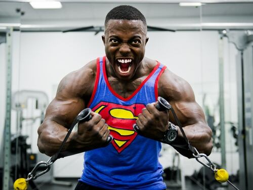 Bench Pressing An Engine Block Weightlifting Airman Smashes World