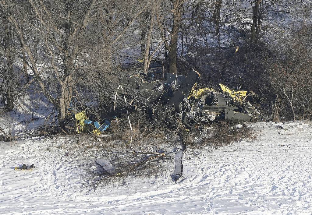 crash site of a Minnesota National Guard Black Hawk helicopter
