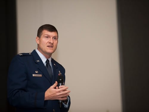 Lt. Gen. Clinton Hinote, shown here as a colonel commanding the 8th Fighter Wing in 2013, issued a grim warning about the stakes for the nation Thursday after the attack on the Capitol. (Senior Airman Armando A. Schwier-Morales/Air Force)