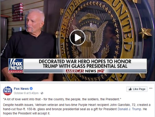 John Garofalo appeared in a viral Fox News segment this month, where he was portrayed as a SEAL who deployed to Vietnam. (Screenshot/Facebook)