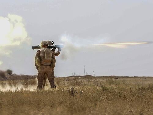 U.S. Marines train with a Carl Gustaf recoilless rifle in Deir ez-Zor province, Syria, Oct. 9, 2018. Coalition Forces continue to assist in Operation Roundup, the Syrian Democratic Forces-led offensive to liberate the last remaining stronghold of ISIS in the Middle Euphrates River Valley. (Sgt. Matthew Crane/Army)