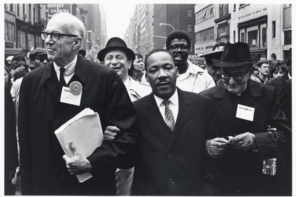 Martin Luther King, Jr. (15 Jan 1929 - 4 Apr 1968) and Benjamin McLane Spock (2 May 1903 - 15 Mar 1998), a photograph taken in 1967 (gelatin silver print in 1989) by Benedict J. Fernandez. (National Portrait Gallery, Smithsonian Institution; gift of Eastman Kodak Professional Photography Division, the Engl Trust, and Benedict J. Fernandez)