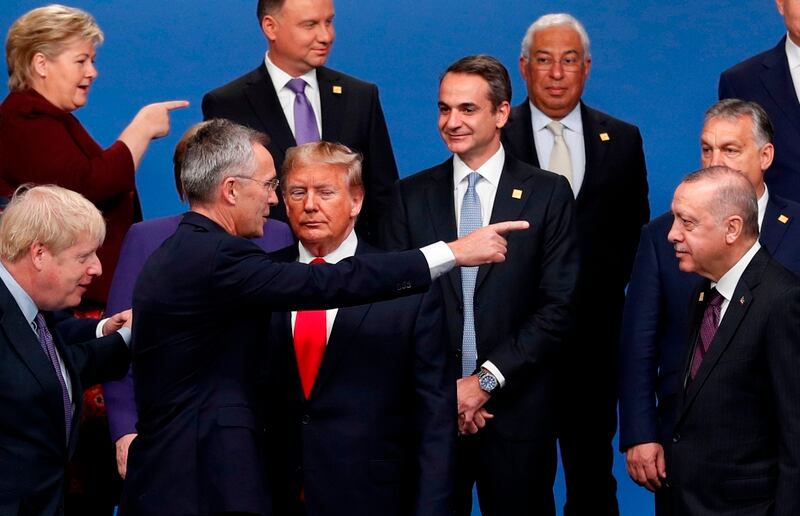 Leaders of the 29 NATO states met to mark the pact’s 70th anniversary in early December 2019. (Adrian Dennis/AFP via Getty Images)