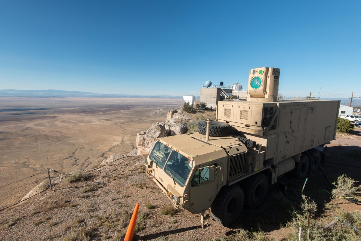 Highenergy laser weapons target UAVs