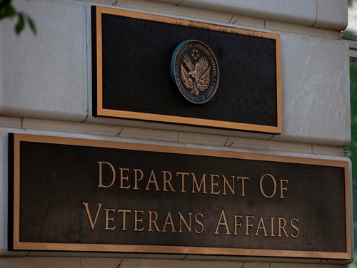 The Department of Veterans Affairs building is seen in Washington on July 22, 2019. (Alastair Pike/AFP via Getty Images)