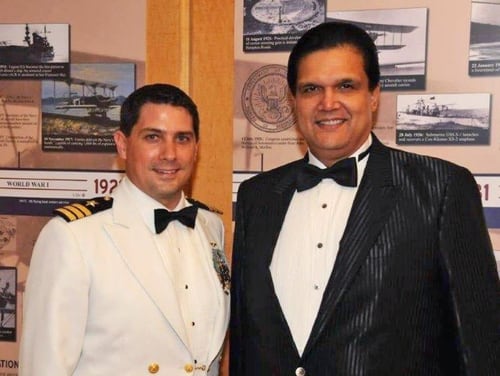 Cmdr. David Morales and Leonard 