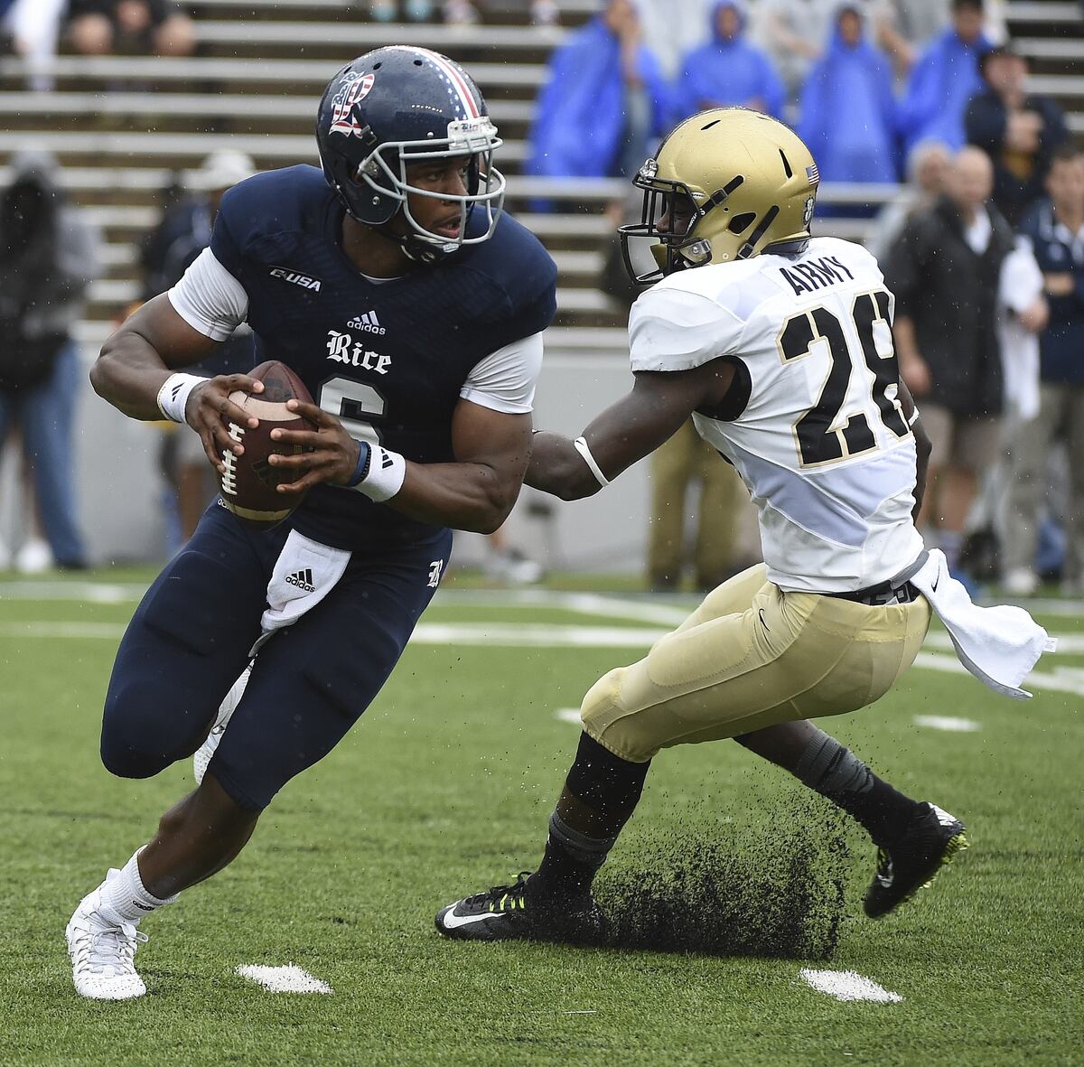 Football Rice Sneaks By Army 38 31