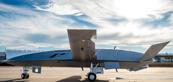 Boeing’s MQ-25 reuses the fuselage the company originally designed for the Navy’s UCLASS program, an ISR and strike aircraft that morphed into the service's current requirement for a tanker drone. The company internally rolled out the air vehicle in 2014. (Boeing)