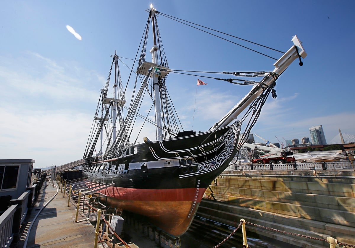 USS Constitution returns to Boston's waters after repairs