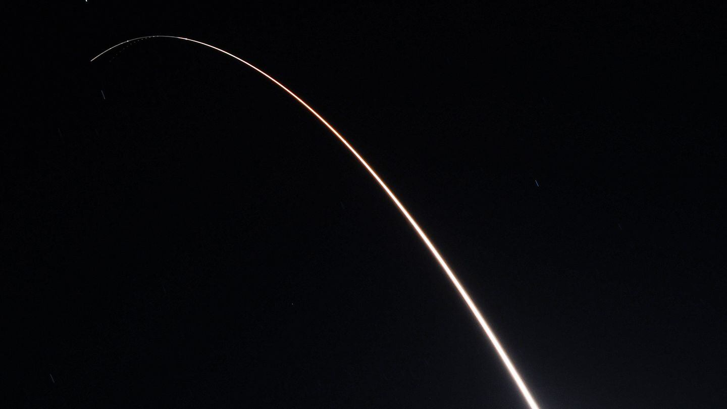 The U.S. Air Force and Navy conducted a test launch of an unarmed Minuteman III from Vandenberg Space Force Base in California on April 19, 2023. (Airman 1st Class Ryan Quijas/U.S. Air Force)