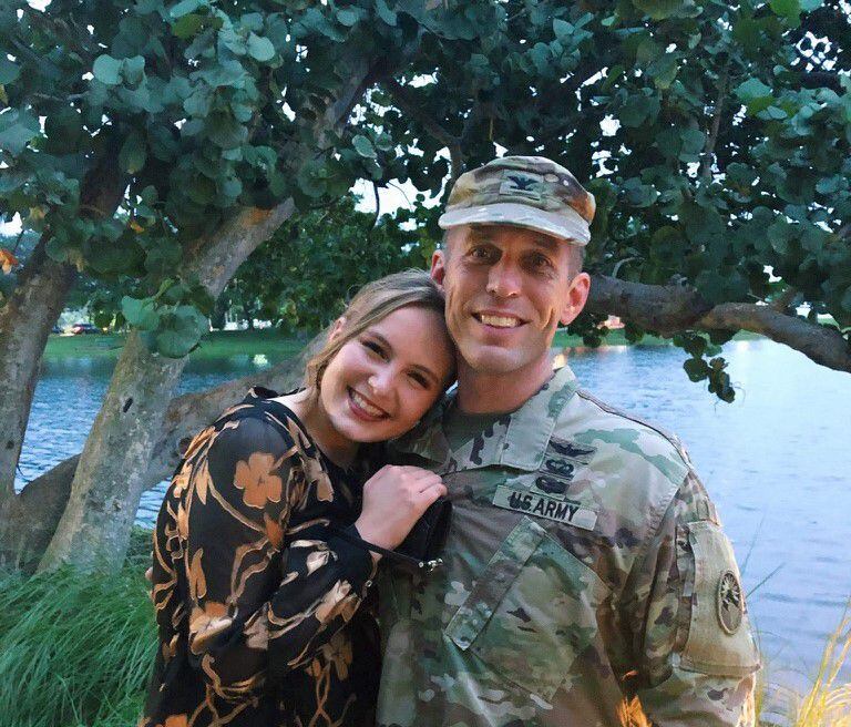 Elena Ashburn, pictured here with her father, Army Col. Matt Ashburn, is co-founder of Bloom: Empowering the Military Teen. (Courtesy of Elena Ashburn)