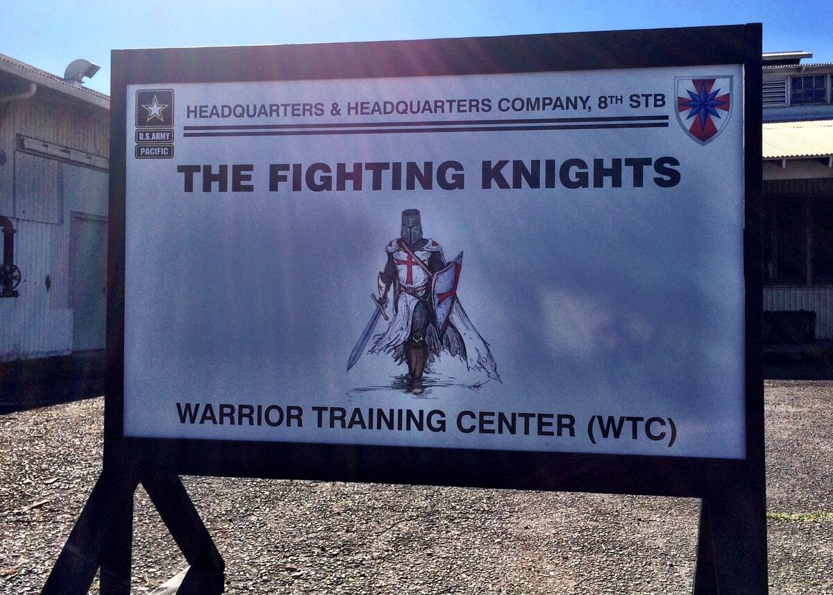 Update Sign Featuring Crusader Like Knight Removed
