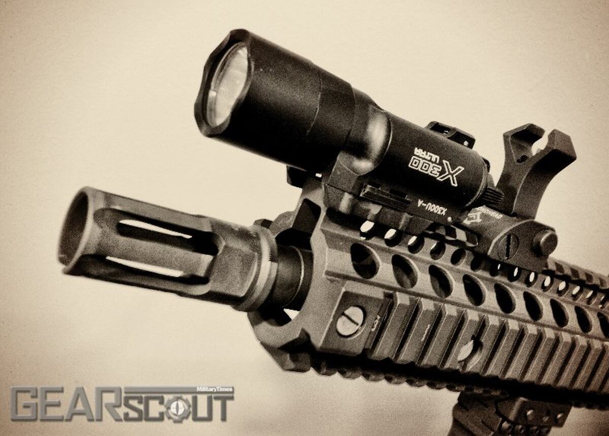 Surefire X300 Ultra Strong enough for a carbine, but made for a pistol