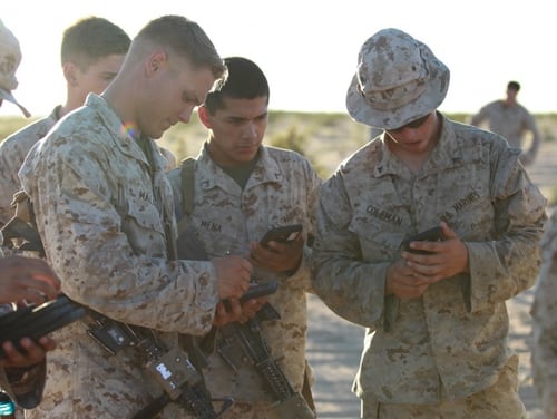 Smartphones are a ubiquitous part of war, and the build-in location services tools of smartphones are an expanding risk in part because of apps service members may have downloaded. (David Staten/Marine Corps)