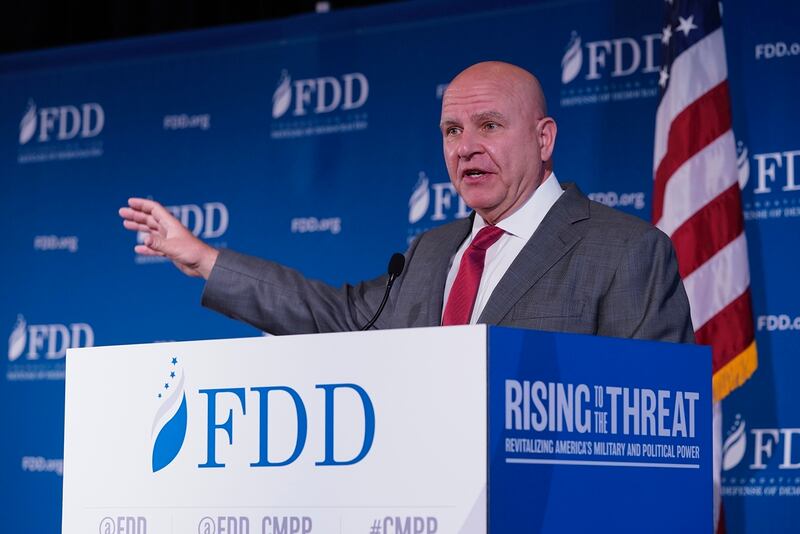 Former National Security Adviser H.R. McMaster speaks at the Foundation for Defense of Democracies in Washington on May 8, 2019. (Foundation for Defense of Democracies)