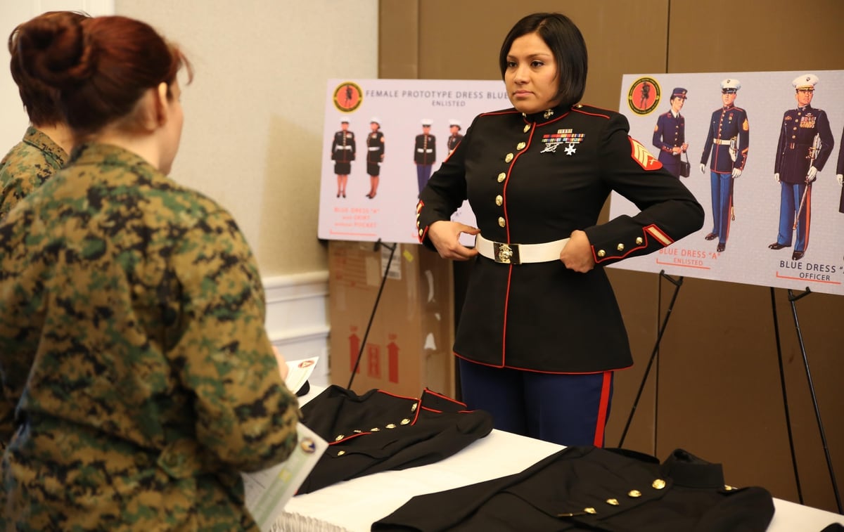 Unisex Dress Blue Coat Is Less Popular With Senior Female Marines