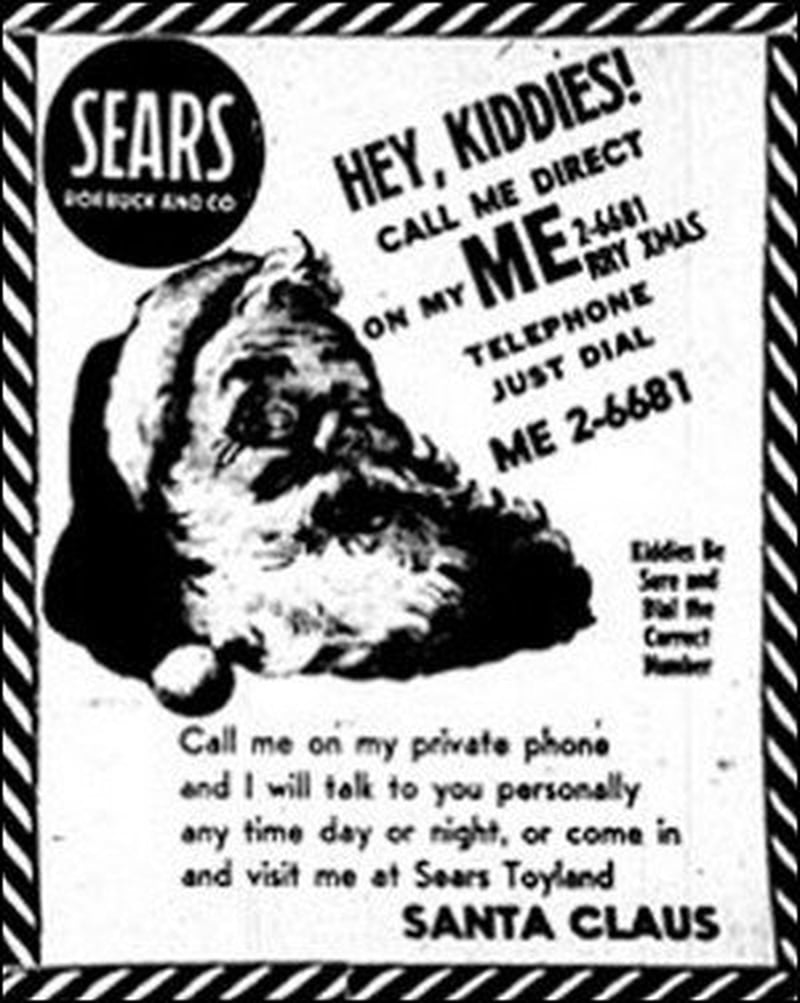The original, misprinted Sears-Roebuck ad that accidentally prompted scores of children to call CONAD in December 1955. (Air Force)