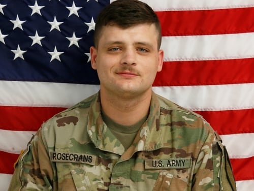 Pfc. Brandon Scott Rosecrans, 27, who is assigned to Fort Hood, Texas, was shot dead in May as he slept in his Jeep off base. Police and Army officials say he was killed over a dispute about the sale price of a gun. (Army)