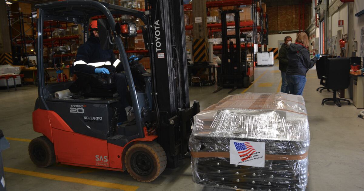Army Europe delivers supplies to northern Italy