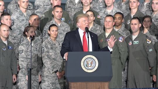President Donald Trump speaks at Joint Base Andrews on Sept. 15, 2017.