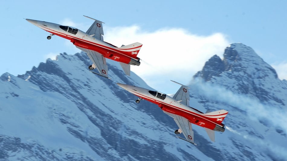 Switzerland's existing fleet of decades-old F-5 jets is considered too outdated to defend its skies and repel intruders. (Joe Klamar/AFP via Getty Images)