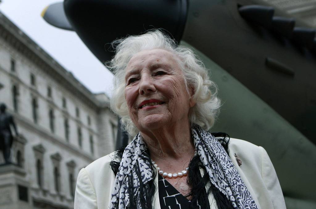 In this Aug. 20, 2010, file photo, Dame Vera Lynn attends a ceremony to mark the 70th anniversary of the Battle of Britain. in central London.