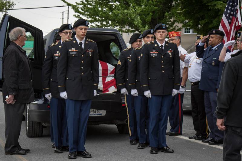 Members of the 10th Mountain Division and the 10th Combat Aviation Brigade participated in Oakes' military funeral on June 1, 2019.