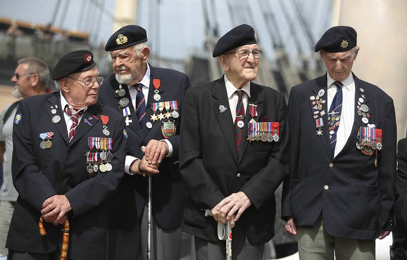 D-Day veterans gather during a D-Day commemoration