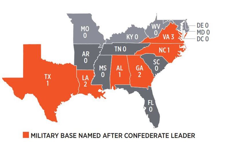 Source: Southern Poverty Law Center, Whose Heritage? Public Symbols of the Confederacy, April 21, 2016.