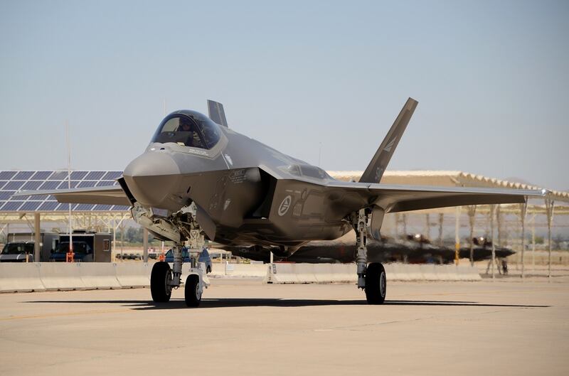 A Norwegian F-35 taxis after landing at Luke Air Force Base, Arizona, in June 2017. (A1C Alexander Cook/Air Force)