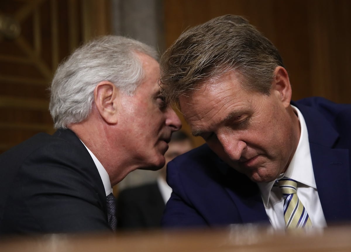 Image result for jeff flake at hearing photo