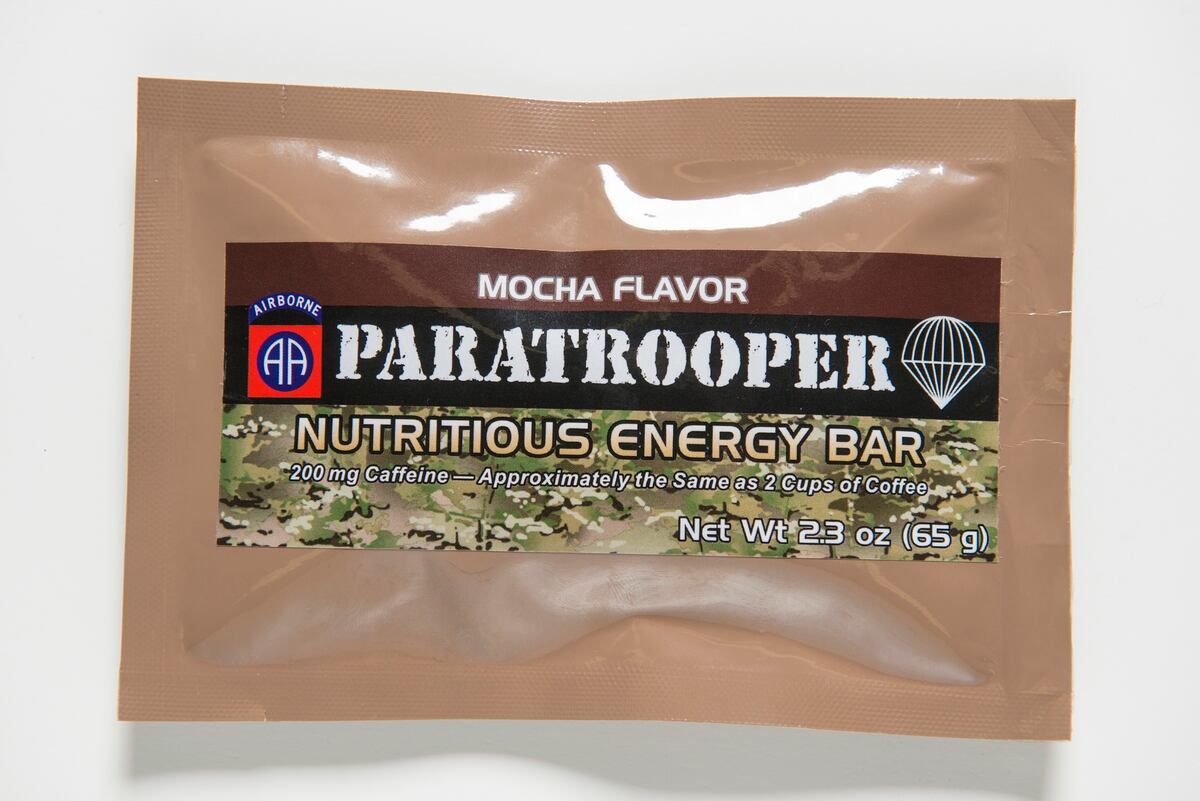 Army paratrooper energy bar provides soldiers a prejump boost