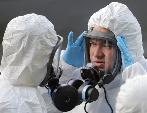 The Department of Homeland Security is seeking support in handling the shortage of personal protective equipment. (Ted S. Warren/AP)