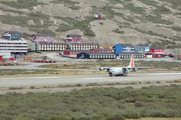 An American LC-130 Skibird takes off from Kangerlussuaq, Greenland, on June 29, 2014, for Summit Camp. (Staff Sgt. Benjamin German/U.S. Air National Guard)