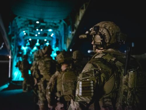 U.S. special operations troops prepare for an operation in Southeast Afghanistan in May 2019. (Sgt. Jaerett Engeseth/Army)