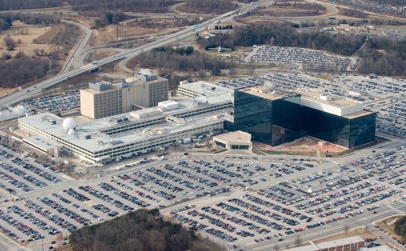 The National Security Agency (NSA) headquarters at Fort Meade, Maryland, as seen from the air in 2010. (SAUL LOEB/AFP/Getty Images)