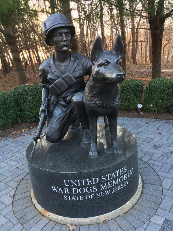 The military's first official commendation for military working dogs and their handlers is about to become official. The U.S. War Dog memorial in New Jersey is shown here. (Wikimedia Commons)