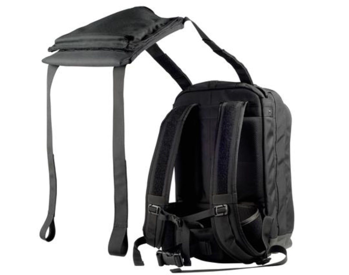 This DEVCORE plate carrier deploys a rifle plate from a backpack in seconds