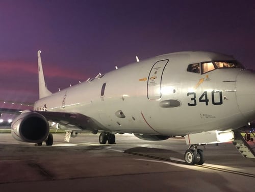 The U.S. Navy has sent a P-8 Poseidon to help in the search for a missing Indonesian submarine. Here, a Poseidon from Patrol Squadron 5 prepares for its first training event of Sea Dragon 21 in Guam in January. (Lt. Cmdr. Kyle Hooker/Navy)