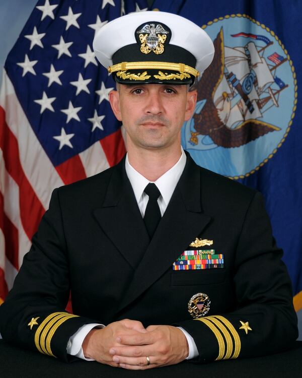 Cmdr. Alfredo Sanchez pleaded guilty to dereliction of duty today as part of a pretrial agreement. (Navy)
