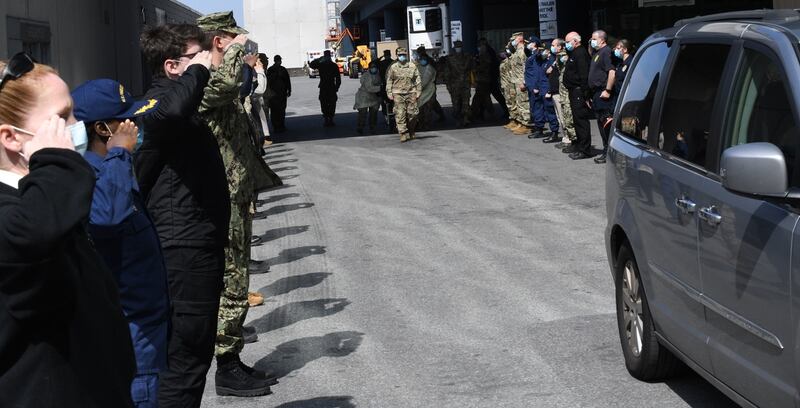Service members honor veteran who died of COVID-19 at the Javits Center field hospital