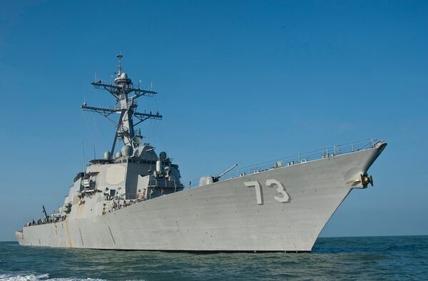 The guided-missile destroyer USS Decatur (DDG 73) transits off the coast of Bangladesh on Sept. 20, 2012 during training. In September 2018 a Chinese vessel came dangerously close to the Decatur, raising tensions between the U.S. and China. (MC3 Sean Furey/Navy)