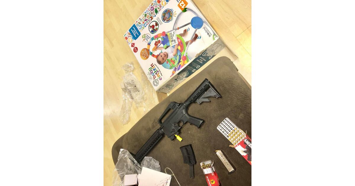 gun inside the baby shower
