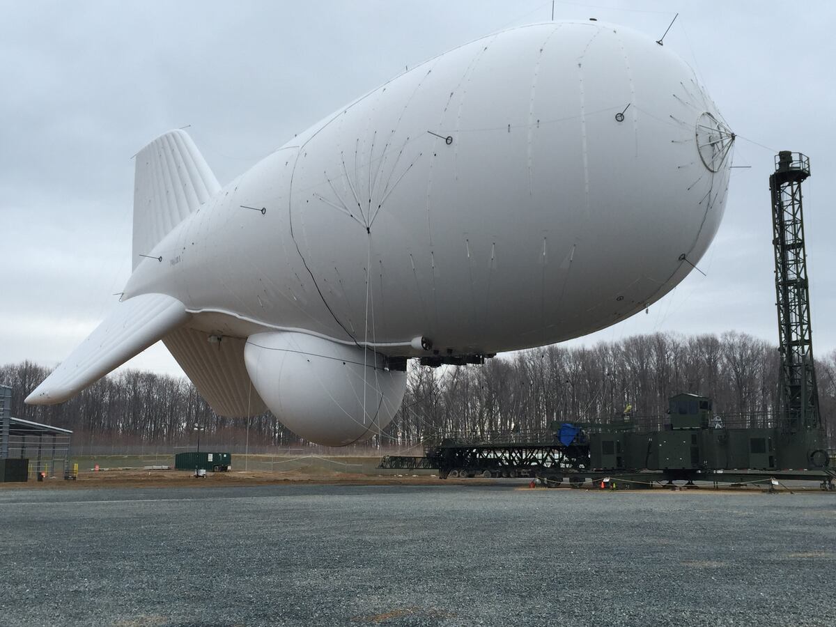 JLENS Spy Blimp on the Ground After Journey Over Pennsylvania