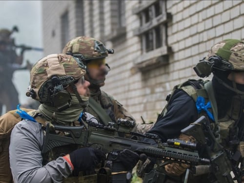 Estonian and U.S. special operations forces conduct a direct action mission during exercise Trojan Footprint 18 near Moe, Estonia, on June 2. The presence of U.S. forces in the Baltic states has irritated Russian leadership and created a situation ripe for information warfare. (U.S. Special Operations Command Europe)